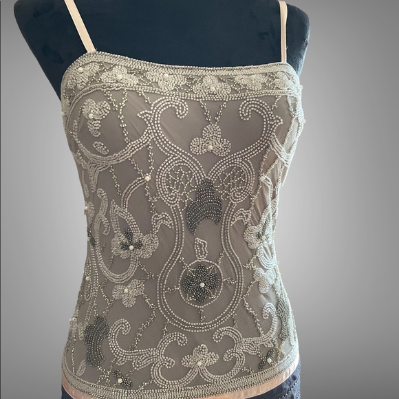 Vintage Cache Beaded/Sequined Silk Dress - Picture 4 of 6